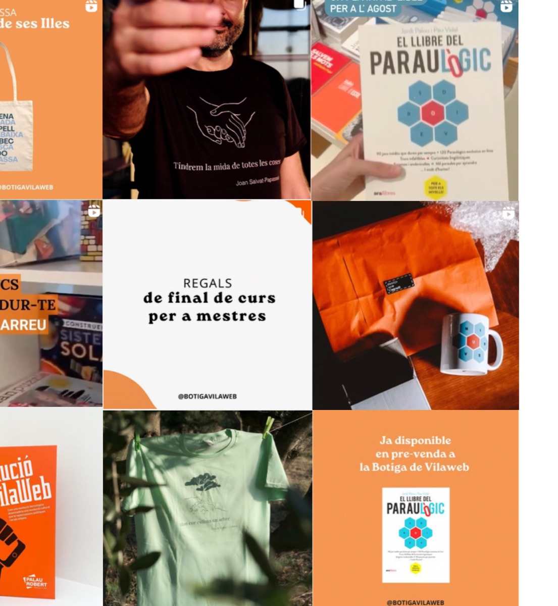 Botiga VilaWeb Instagram grid we created and manage